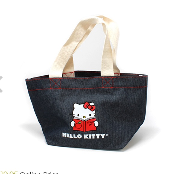 NWT hello kitty denim small tote - Picture 2 of 9